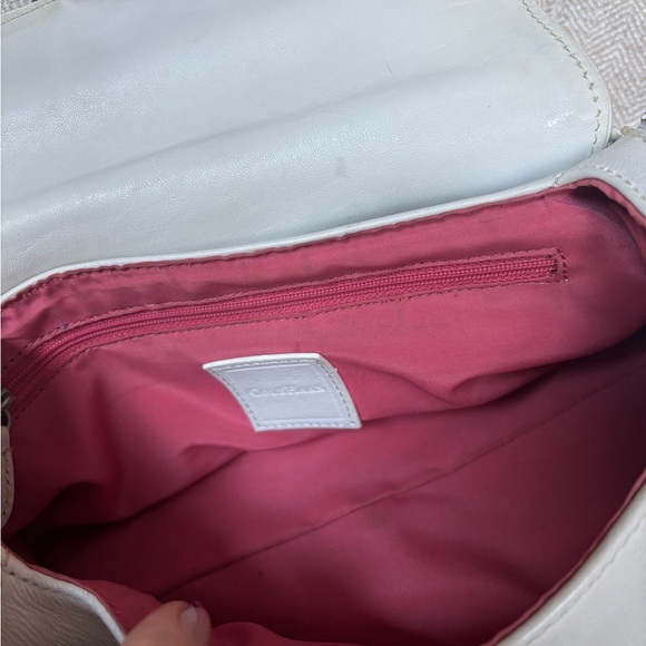 Y2K East West Leather Vintage Shoulder Bag with Buckle Silver Hardware - Picture 11 of 12